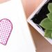 Valentine's card, embroidered heart, succulent