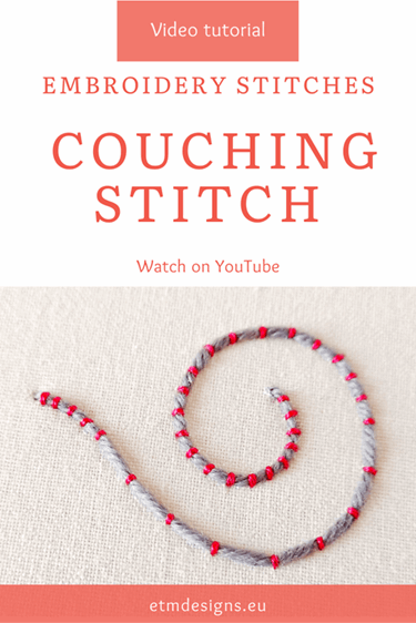 Couching stitch video tutorial 2 Couching stitch video tutorial PIN