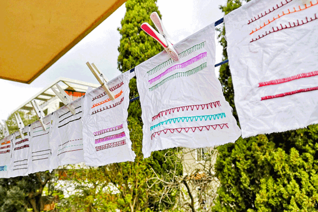 How to wash hand embroidery 1 How to wash hand embroidery - embroidery samplers drying
