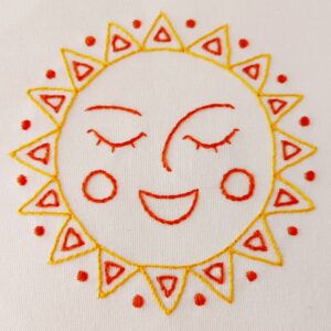 Happy sun embroidery pdf pattern